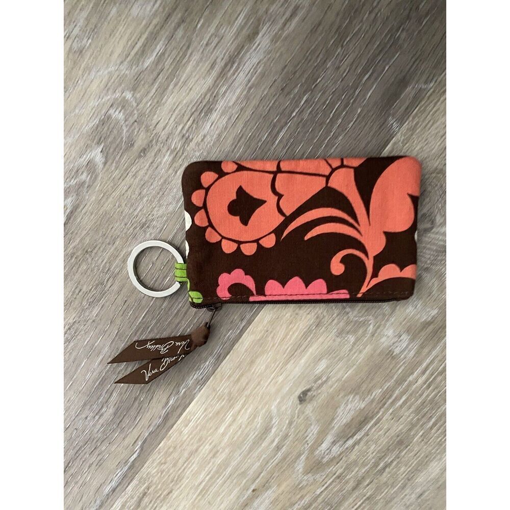 Vera Bradley LOLA Retired Pattern Fall 2013 Logo Key Ring ID Pocket CC Wallet - Picture 2 of 5